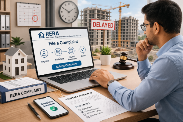 Homebuyer filing a complaint under RERA for delayed housing project