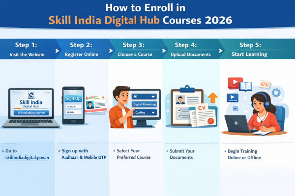 Step-by-step guide to enrolling in Skill India Digital Hub courses 2026.