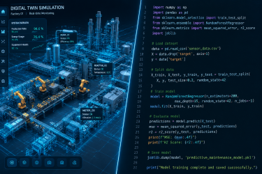 Engineering-focused artificial intelligence system running industrial simulation loops and digital twin telemetry.