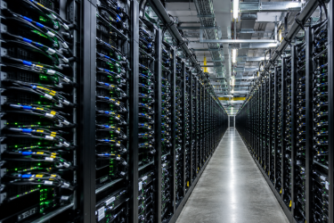 photo of a high-density AI data center