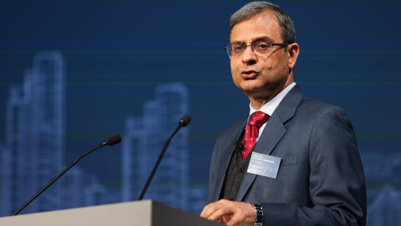 RBI Governor Sanjay Malhotra speaking at the June 2026 monetary policy committee meeting press conference in Mumbai.