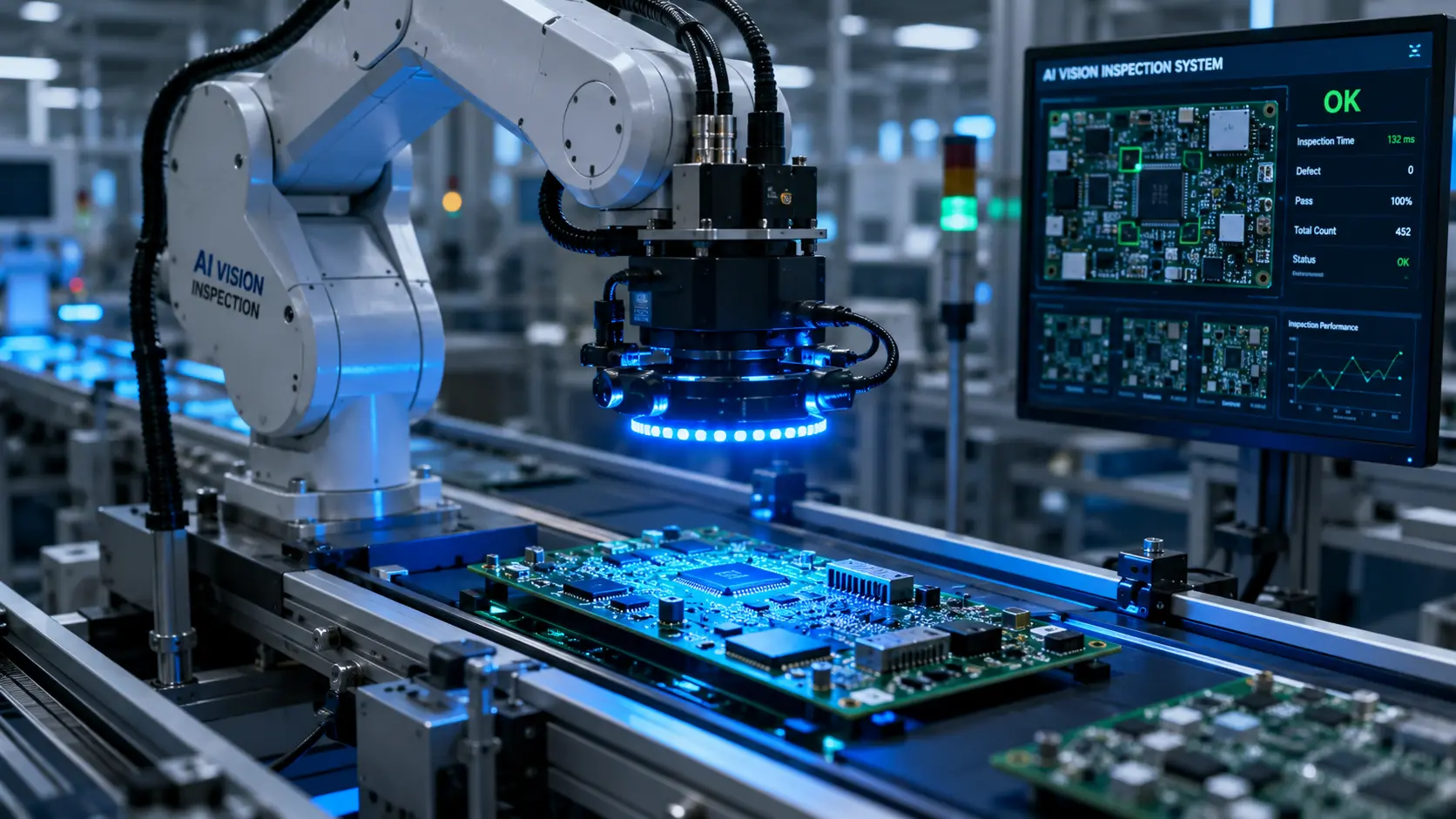 Automated AI inspection in electronics factory