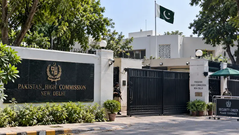 Diplomatic building of the Pakistan High Commission in New Delhi where Pakistan's Chargé d’Affaires was summoned by India's Ministry of External Affairs.