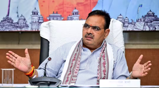 राजस्थान के मुख्यमंत्री भजन लाल शर्मा कैबिनेट बैठक के दौरान