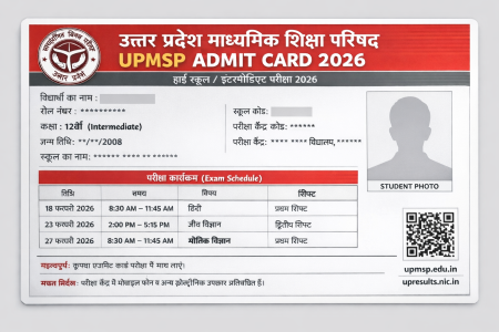 UPMSP एडमिट कार्ड 2026 का डिजिटल फॉर्मेट