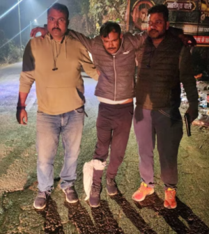गिरफ्तार आरोपी नियाज अहमद पुलिस कस्टडी में।
