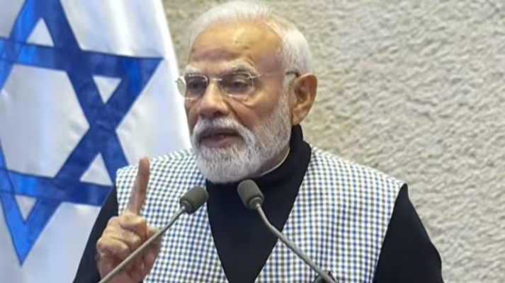 प्रधानमंत्री नरेंद्र मोदी इजरायली संसद नेसेट को संबोधित करते हुए