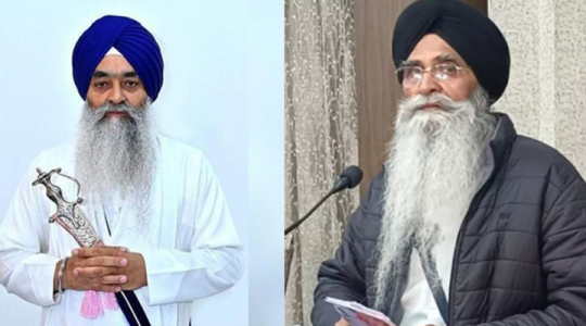 ज्ञानी रघबीर सिंह और एसजीपीसी अध्यक्ष हरजिंदर सिंह धामी की तस्वीर।