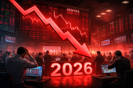शेयर बाजार में गिरावट और लाल निशान 2026