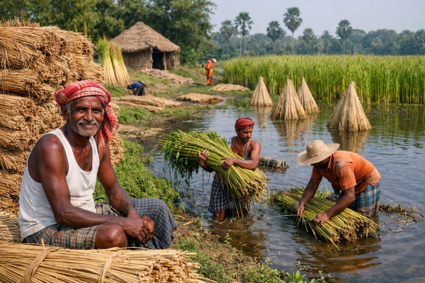 पश्चिम बंगाल के जूट किसान और कच्चे जूट की खेती