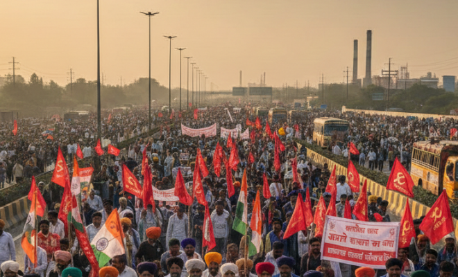 संयुक्त किसान मोर्चा (SKM) और ट्रेड यूनियन की राष्ट्रव्यापी हड़ताल