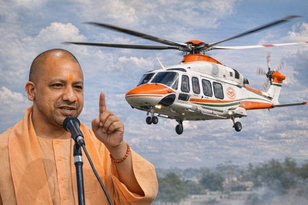लखनऊ में उत्तर प्रदेश सरकार का नया AgustaWestland AW139 हेलीकॉप्टर और इसके फीचर्स।