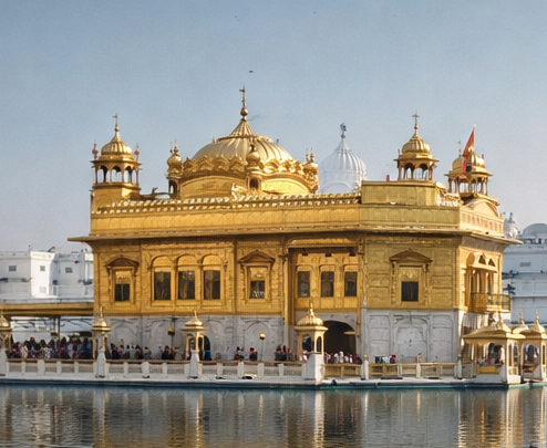 श्री हरिमंदिर साहिब अमृतसर का मुख्य दृश्य जहाँ मर्यादा का पालन अनिवार्य है।