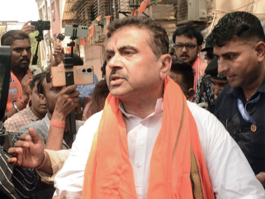नंदीग्राम के भेतुरिया में खंडित भगवान श्री राम की प्रतिमा के विरोध में भाजपा का प्रदर्शन