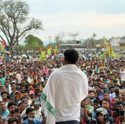 झालदा पुरुलिया में जयराम महतो की चुनावी जनसभा में उमड़ी भारी भीड़