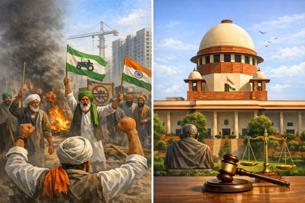 गाजियाबाद इंदिरापुरम विस्तार योजना किसानों का प्रदर्शन और सुप्रीम कोर्ट का निर्णय ग्राफिक