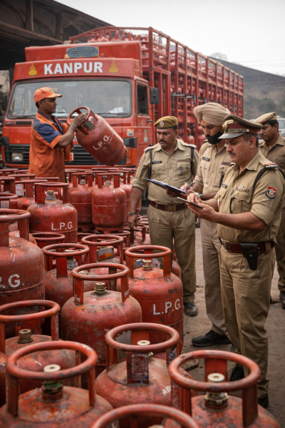 कानपुर में एलपीजी सिलेंडर की आपूर्ति और प्रशासन की छापेमारी की सांकेतिक तस्वीर।