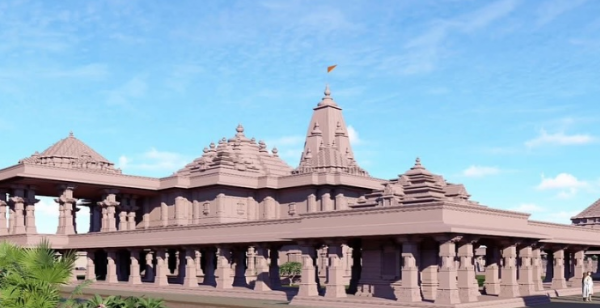पुनौरा धाम सीतामढ़ी में मां सीता के भव्य मंदिर निर्माण और पिलर कार्य की शुरुआत का दृश्य।