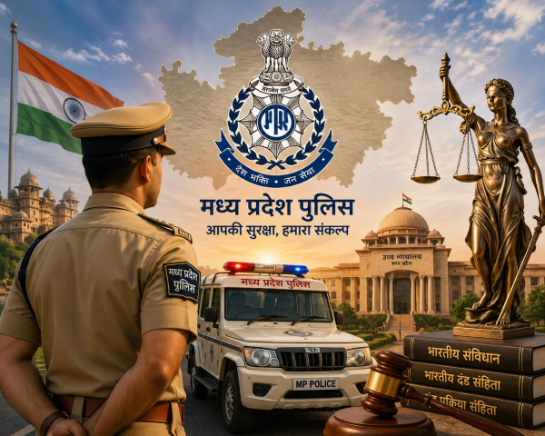 मध्य प्रदेश पुलिस और कानून की सांकेतिक तस्वीर