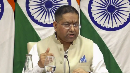 भारतीय विदेश मंत्रालय के प्रवक्ता रणधीर जायसवाल पीओके और पाकिस्तान के मुद्दे पर जवाब देते हुए.