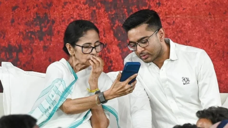 ममता बनर्जी और अभिषेक बनर्जी की फाइल फोटो, पश्चिम बंगाल टीएमसी राजनीतिक संकट 2026।