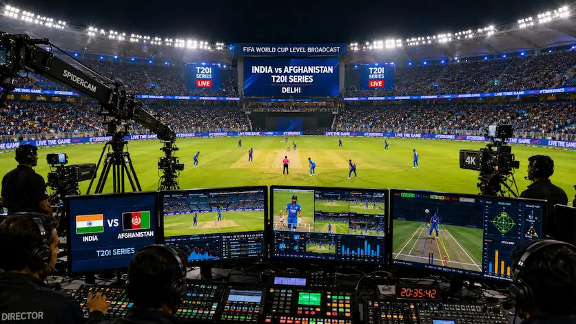 भारत बनाम अफगानिस्तान T20I सीरीज़ में FIFA वर्ल्ड कप स्तर का लाइव क्रिकेट ब्रॉडकास्ट सेटअप