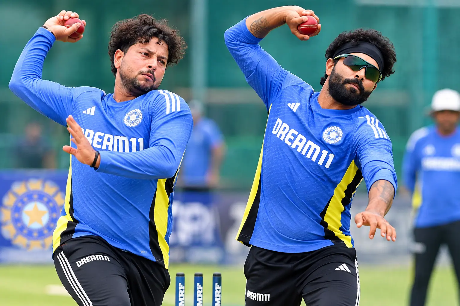 Indian Spin Bowlers in Training Action