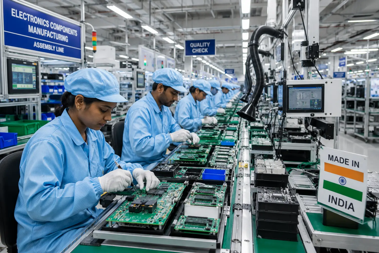 Electronics components manufacturing unit assembly line in India