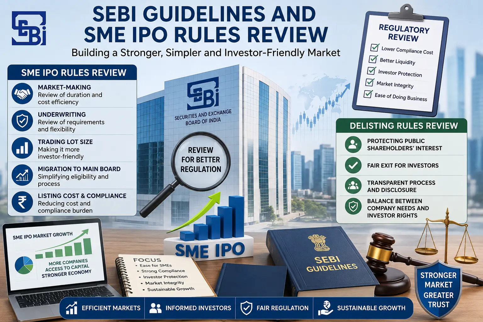 SEBI guidelines and SME IPO rules review illustratio