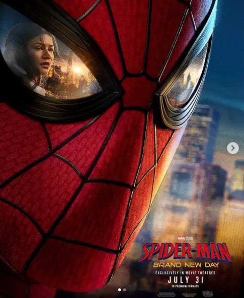 Spider-Man Brand New Day movie poster featuring Tom Holland as Peter Parker