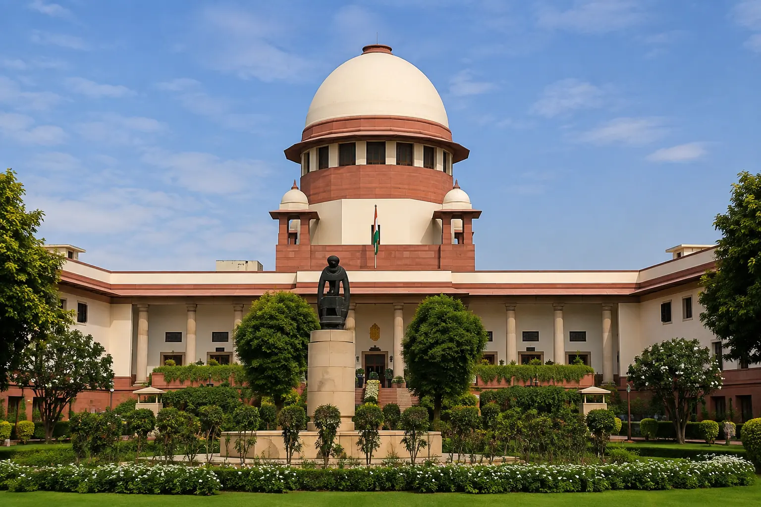 सुप्रीम कोर्ट ऑफ इंडिया की इमारत जहाँ अवैध निर्माण और पुनर्वास याचिका पर सुनवाई हुई